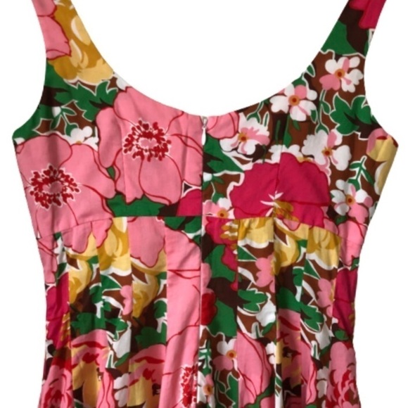 Talbots flrl slvlss empire wst  fit & flare lined cotton round nk drss SZ 6P - Picture 8 of 12